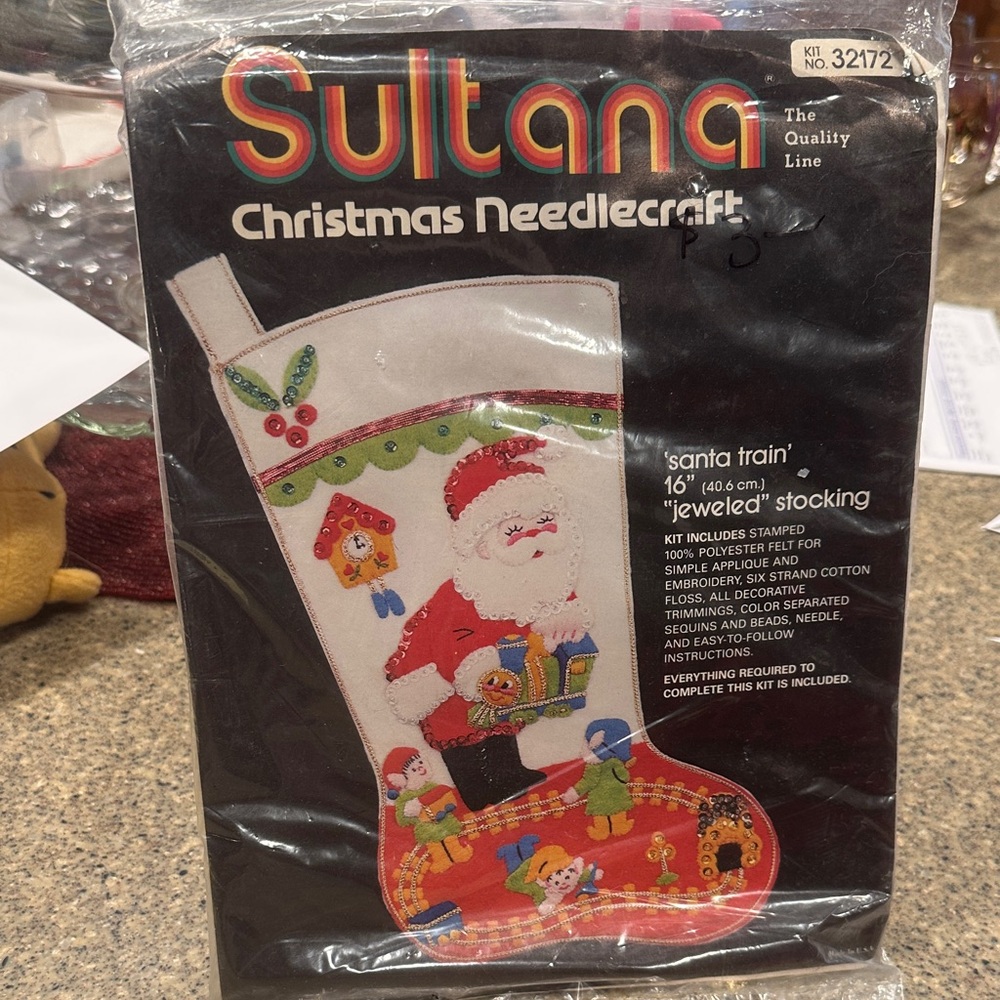 Christmas Needlecraft Santa Train Stocking Kit